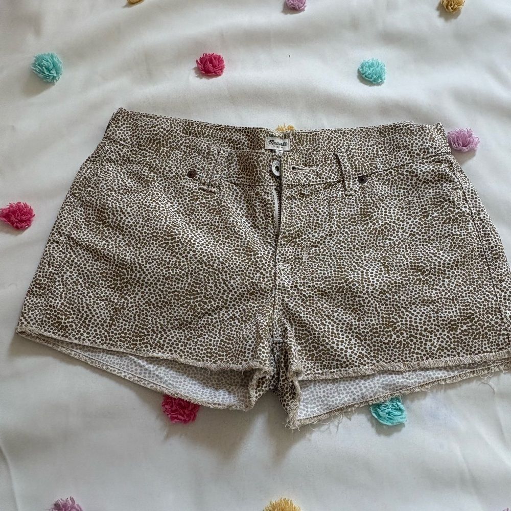 Madewell Spotted Tan Jean Shorts